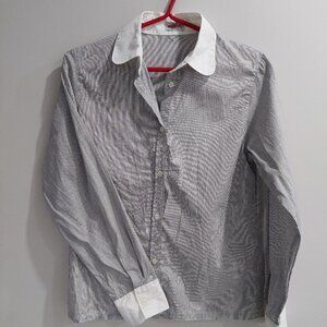 Japan 100% Cotton Gray Plain Bottom Down Shirt, Size S
